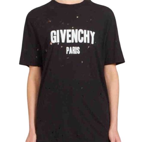 givenchy t shirt rouge|Givenchy t shirt with holes.